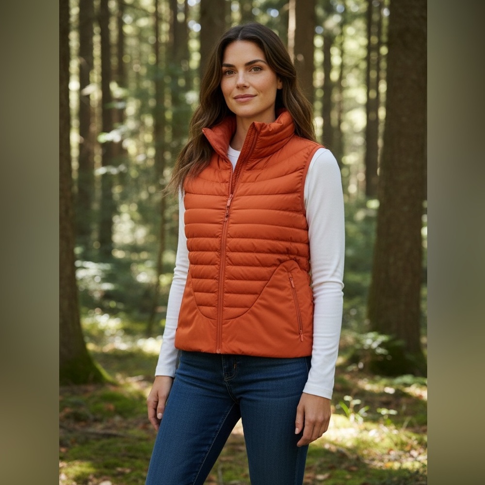Lululemon Athletica Vibrant Burnt Orange Quilted Vest